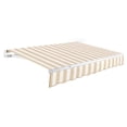 thumbnail image 1 of Awntech 20 Ft Maui Manual Heavy Duty Patio Retractable Awning (240in x 9.25in x 120in), Linen/White Stripe, 1 of 9