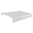 thumbnail image 1 of Awntech 24 Ft Maui Manual Heavy Duty Patio Retractable Awning (288in x 9.25in x 120in), Gray/White Stripe, 1 of 9