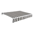 thumbnail image 1 of Awntech 24 Ft Maui Manual Heavy Duty Patio Retractable Awning (288in x 9.25in x 120in), Black/White Stripe, 1 of 9