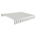 thumbnail image 1 of Awntech 10 Ft Maui Right Motorized Heavy Duty Patio Retractable Awning (120in x 9.25in x 96in), Gray/White Stripe, 1 of 7