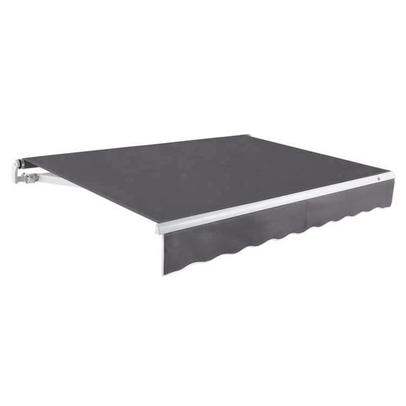 Awntech 12 Ft Maui Right Motorized Heavy Duty Patio Retractable Awning (144in x 9.25in x 120in), Gunmetal