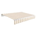 thumbnail image 1 of Awntech 18 Ft Maui Right Motorized Heavy Duty Patio Retractable Awning (216in x 9.25in x 120in), Linen/White Stripe, 1 of 7