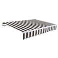 thumbnail image 1 of Awntech 12 Ft Maui Right Motorized Heavy Duty Patio Retractable Awning (144in x 9.25in x 120in), Black/White Stripe, 1 of 7
