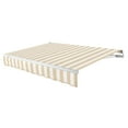 thumbnail image 1 of Awntech 18 Ft Maui Left Motorized Heavy Duty Patio Retractable Awning (216in x 9.25in x 120in), Linen/White Stripe, 1 of 8