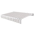 thumbnail image 1 of Awntech 14 Ft Maui Left Motorized Heavy Duty Patio Retractable Awning (168in x 9.25in x 120in), Gray/White Stripe, 1 of 8
