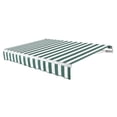 thumbnail image 1 of Awntech 16 Ft Maui Left Motorized Heavy Duty Patio Retractable Awning (192in x 9.25in x 120in), Forest/White Stripe, 1 of 8