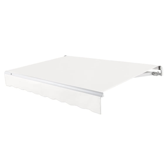 Awntech 12 Ft Maui Left Motorized Heavy Duty Patio Retractable Awning (144in x 9.25in x 120in), White