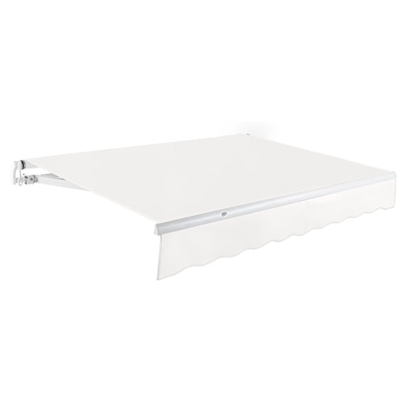 Awntech 10 Ft Maui Manual Heavy Duty Patio Retractable Awning (120in x 9.25in x 96in), White