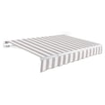 thumbnail image 1 of Awntech 16 Ft Maui Manual Heavy Duty Patio Retractable Awning (192in x 9.25in x 120in), Gray/White Stripe, 1 of 9