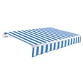 thumbnail image 1 of Awntech 18 Ft Maui Manual Heavy Duty Patio Retractable Awning (216in x 9.25in x 120in), Bright Blue/White Stripe, 1 of 9