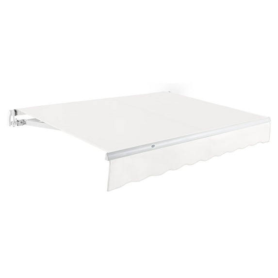 Awntech 14 Ft Maui Manual Heavy Duty Patio Retractable Awning (168in x 9.25in x 120in), White