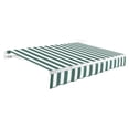thumbnail image 1 of Awntech 18 Ft Maui Manual Heavy Duty Patio Retractable Awning (216in x 9.25in x 120in), Forest/White Stripe, 1 of 9