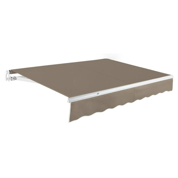 Awntech 14 Ft Maui Manual Heavy Duty Patio Retractable Awning (168in x 9.25in x 120in), Taupe