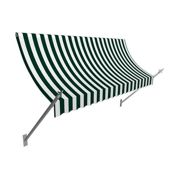 Awntech NO21-US-6FW 6.38 ft. New Orleans Awning, Forest Green & White - 31 x 16 in.