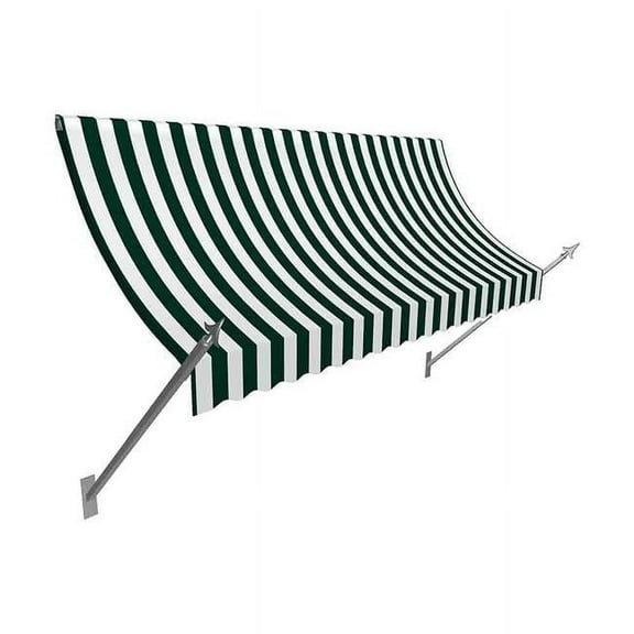 Awntech NO21-US-7FW 7.38 ft. New Orleans Awning, Forest Green & White - 31 x 16 in.