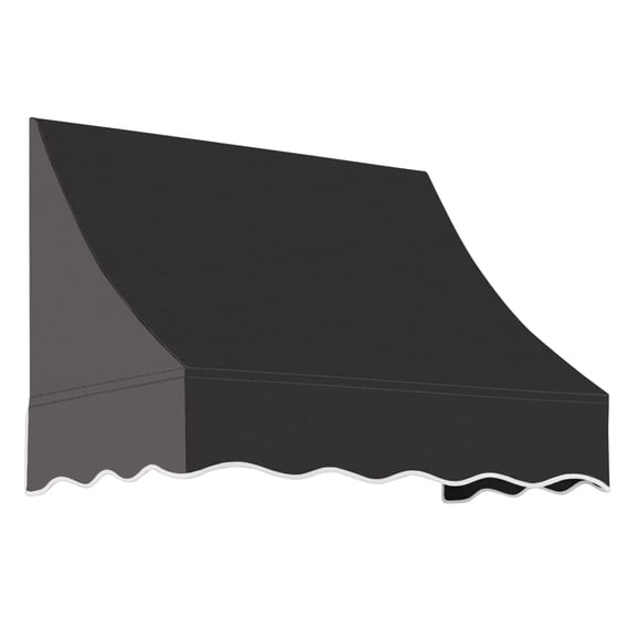 Awntech 3.38 Ft Nantucket Curved Slope Fixed Awning Canopy (40.5in x 44in x 36in), Black