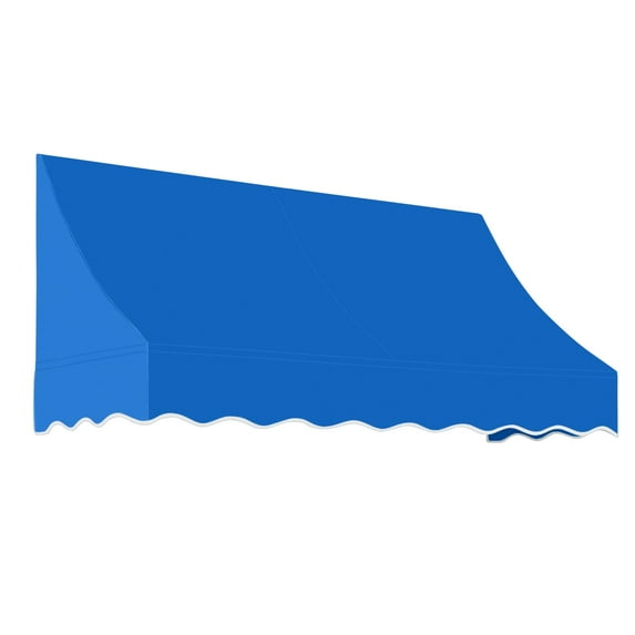 Awntech 6.38 Ft Nantucket Curved Slope Fixed Awning Canopy (76.5in x 31in x 24in), Bright Blue