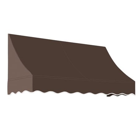 Awntech 5.38 Ft Nantucket Curved Slope Fixed Awning Canopy (64.5in x 31in x 24in), Brown