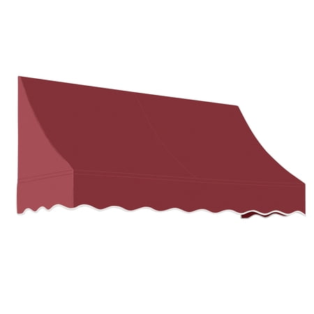 Awntech 5.38 Ft Nantucket Curved Slope Fixed Awning Canopy (64.5in x 31in x 24in), Burgundy