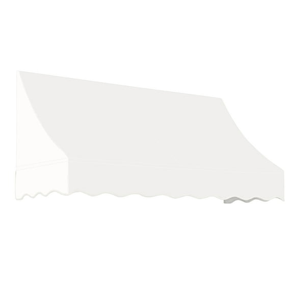 Awntech 6.38 Ft Nantucket Curved Slope Fixed Awning Canopy (76.5in x 31in x 24in), White