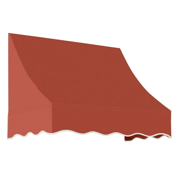 Awntech 3.38 Ft Nantucket Curved Slope Fixed Awning Canopy (40.5in x 44in x 36in), Terracotta