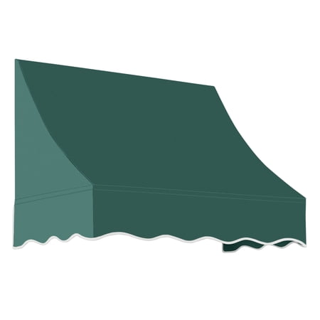 Awntech 3.38 Ft Nantucket Curved Slope Fixed Awning Canopy (40.5in x 31in x 24in), Forest