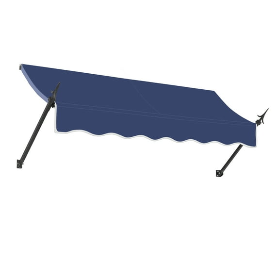 Awntech 6.38 Ft New Orleans Fixed Awning Canopy with Spear Arms (76.5in x 24in x 16in), Navy