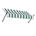 thumbnail image 1 of Awntech 5.38 Ft New Orleans Fixed Awning Canopy with Spear Arms (64.5in x 24in x 16in), Forest/White Stripe, 1 of 2