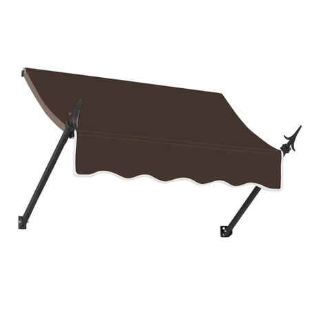 Awntech 4.38 Ft New Orleans Fixed Awning Canopy with Spear Arms (52.5in x 24in x 16in), Brown