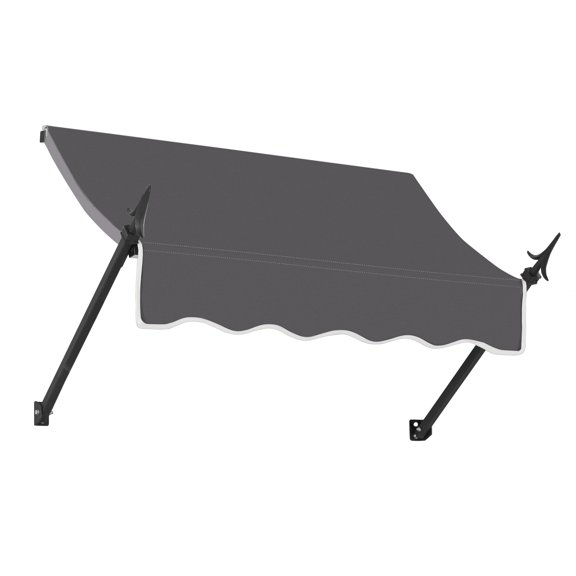 Awntech 3.38 Ft New Orleans Fixed Awning Canopy with Spear Arms (40.5in x 24in x 16in), Gunmetal