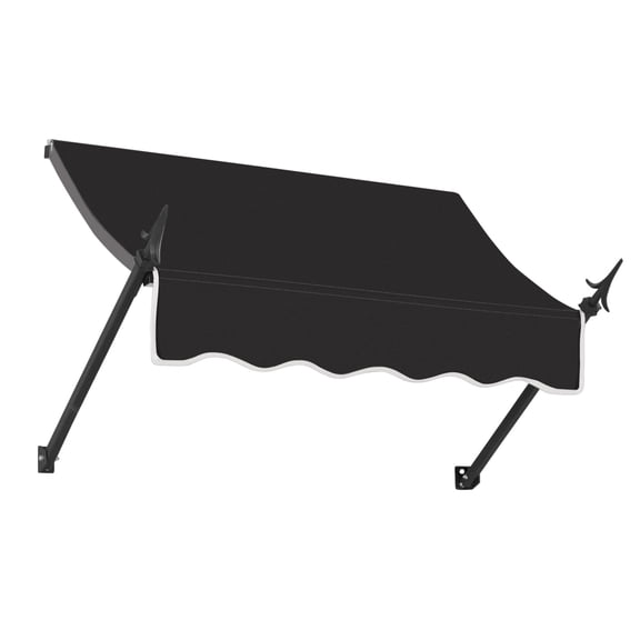 Awntech 4.38 Ft New Orleans Fixed Awning Canopy with Spear Arms (52.5in x 24in x 16in), Black