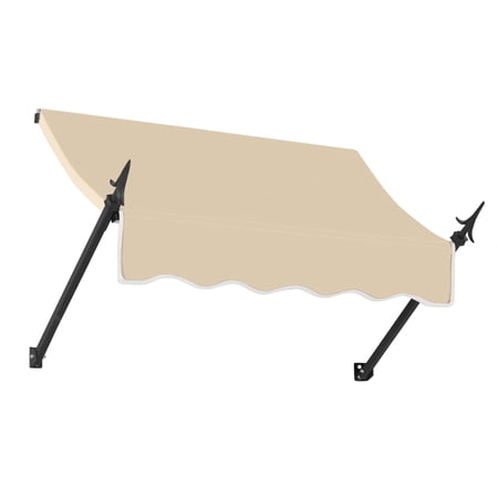 Awntech 3.38 Ft New Orleans Fixed Awning Canopy with Spear Arms (40.5in x 24in x 16in), Tan