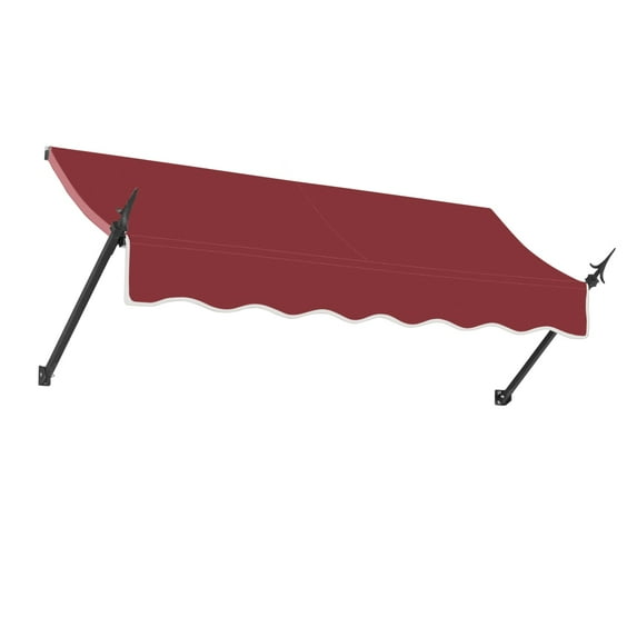 Awntech 5.38 Ft New Orleans Fixed Awning Canopy with Spear Arms (64.5in x 24in x 16in), Burgundy