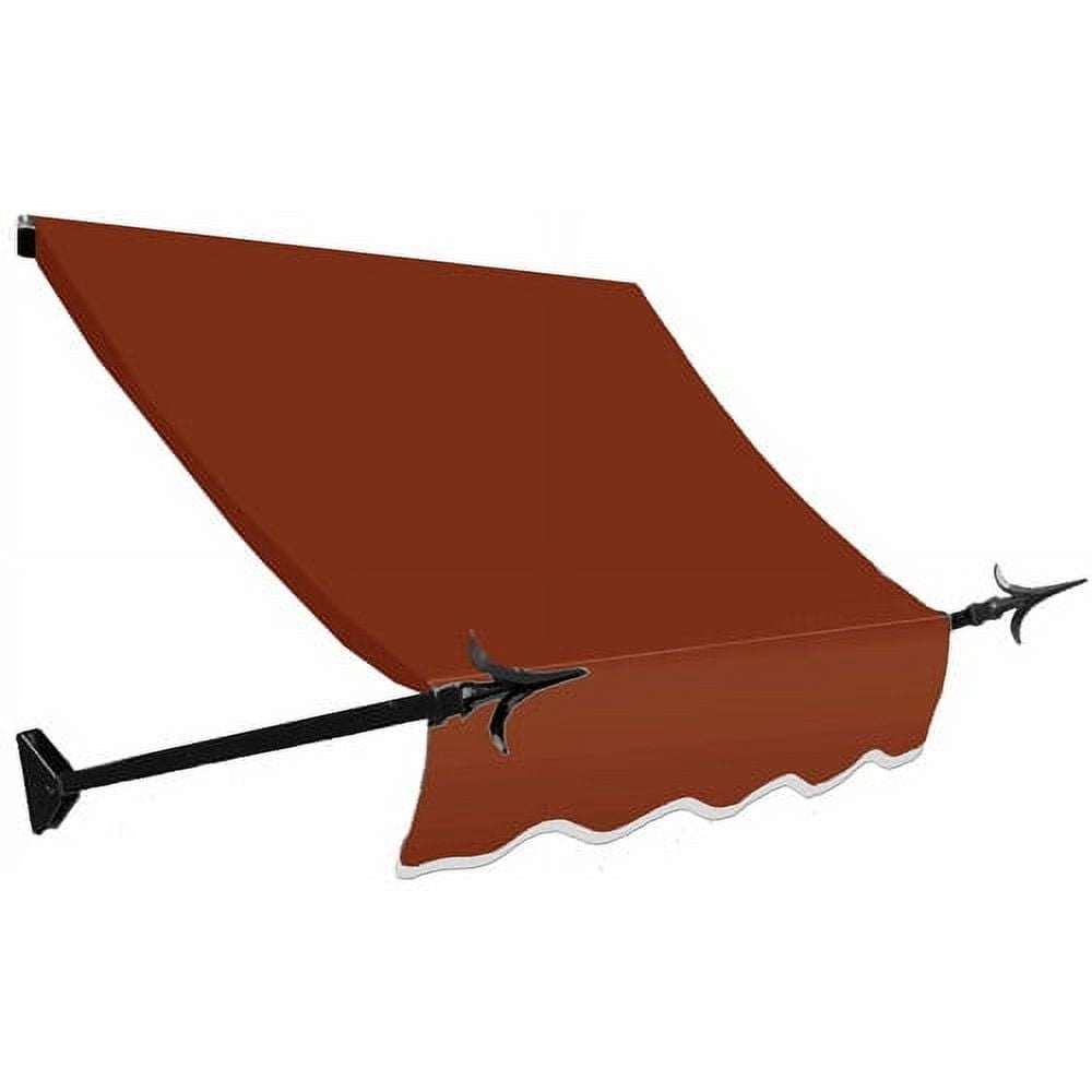 Red Acrylic Fabric Window/Door Awning with Black Spear Arms