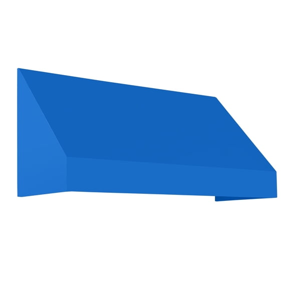 Awntech 5.38 Ft New Yorker Fixed Awning Canopy with Rigid Valance (64.5in x 18in x 36in), Bright Blue