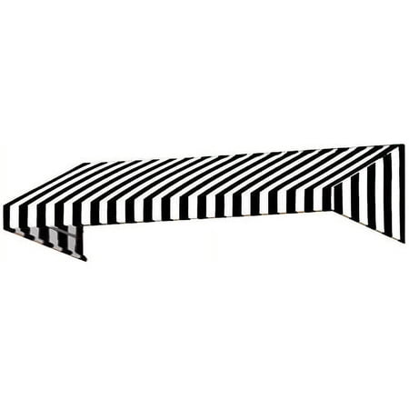 Awntech New Yorker Fixed Awning 64.5" x 16" x 30", Black/White Stripe