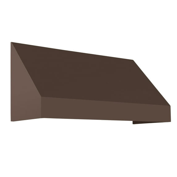 Awntech 5.38 Ft New Yorker Fixed Awning Canopy with Rigid Valance (64.5in x 16in x 30in), Brown