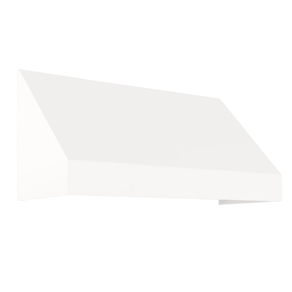 Awntech 6.38 Ft New Yorker Fixed Awning Canopy with Rigid Valance (76.5in x 31in x 24in), White