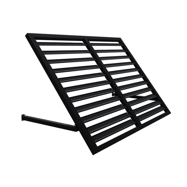 Awntech 5.67 Ft Bahama Shutter Fixed Awning Canopy (68in x 24in x 36in), Black