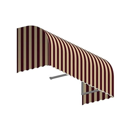 Awntech RS22-US-5BT 5.38 ft. Savannah Window & Entry Awning, Burgundy & Tan - 31 x 24 in.