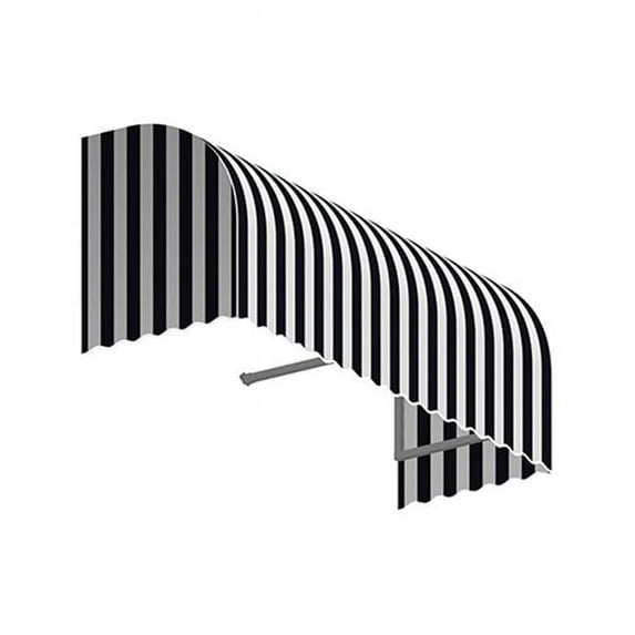 Awntech RS22-US-6KW 6.38 ft. Savannah Window & Entry Awning, Black & White - 31 x 24 in.