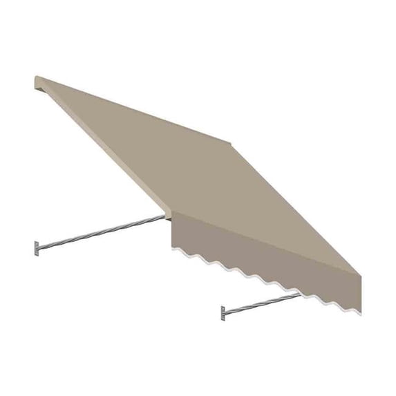 Awntech SANT22-US-8L 8.38 ft. Santa Fe Twisted Rope Arm Window & Entry Awning, Linen - 31 x 24 in.