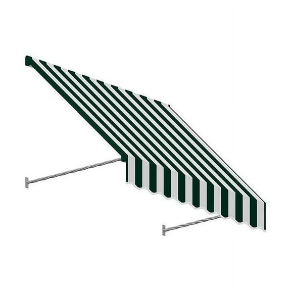 Awntech SANT32-US-6FW 6.38 ft. Santa Fe Twisted Rope Arm Window & Entry Awning, Forest Green & White - 44 x 24 in.