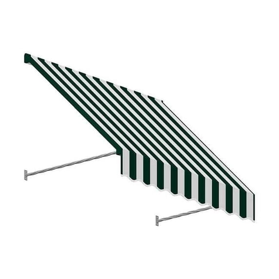Awntech SANT32-US-8FW 8.38 ft. Santa Fe Twisted Rope Arm Window & Entry Awning, Forest Green & White - 44 x 24 in.