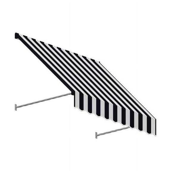 Awntech SANT33-US-4KW 4.38 ft. Santa Fe Twisted Rope Arm Window & Entry Awning, Black & White - 44 x 36 in.