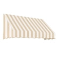 thumbnail image 1 of Awntech 6.38 Ft San Francisco Closed-Sided Fixed Awning Canopy (76.5in x 16in x 30in), Linen/White Stripe, 1 of 3