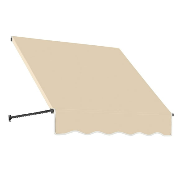 Awntech 4.38 Ft New Orleans Fixed Awning Canopy with Twisted Rope Arms (52.5in x 31in x 24in), Tan