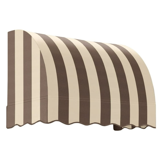 Awntech 3.38 Ft Savannah Waterfall Closed-Sides Awning Canopy (40.5in x 44in x 36in), Brown/Tan Stripe