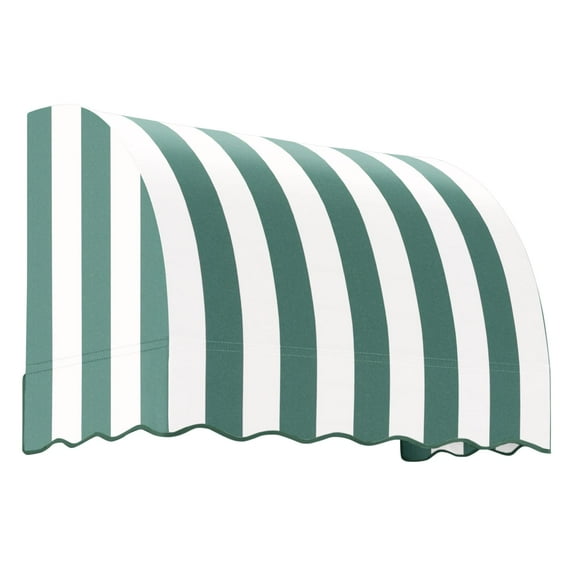 Awntech 4.38 Ft Savannah Waterfall Closed-Sides Awning Canopy (52.5in x 31in x 24in), Forest/White Stripe