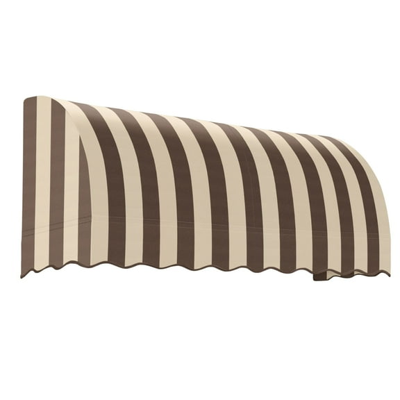 Awntech 5.38 Ft Savannah Waterfall Closed-Sides Awning Canopy (64.5in x 31in x 24in), Brown/Tan Stripe